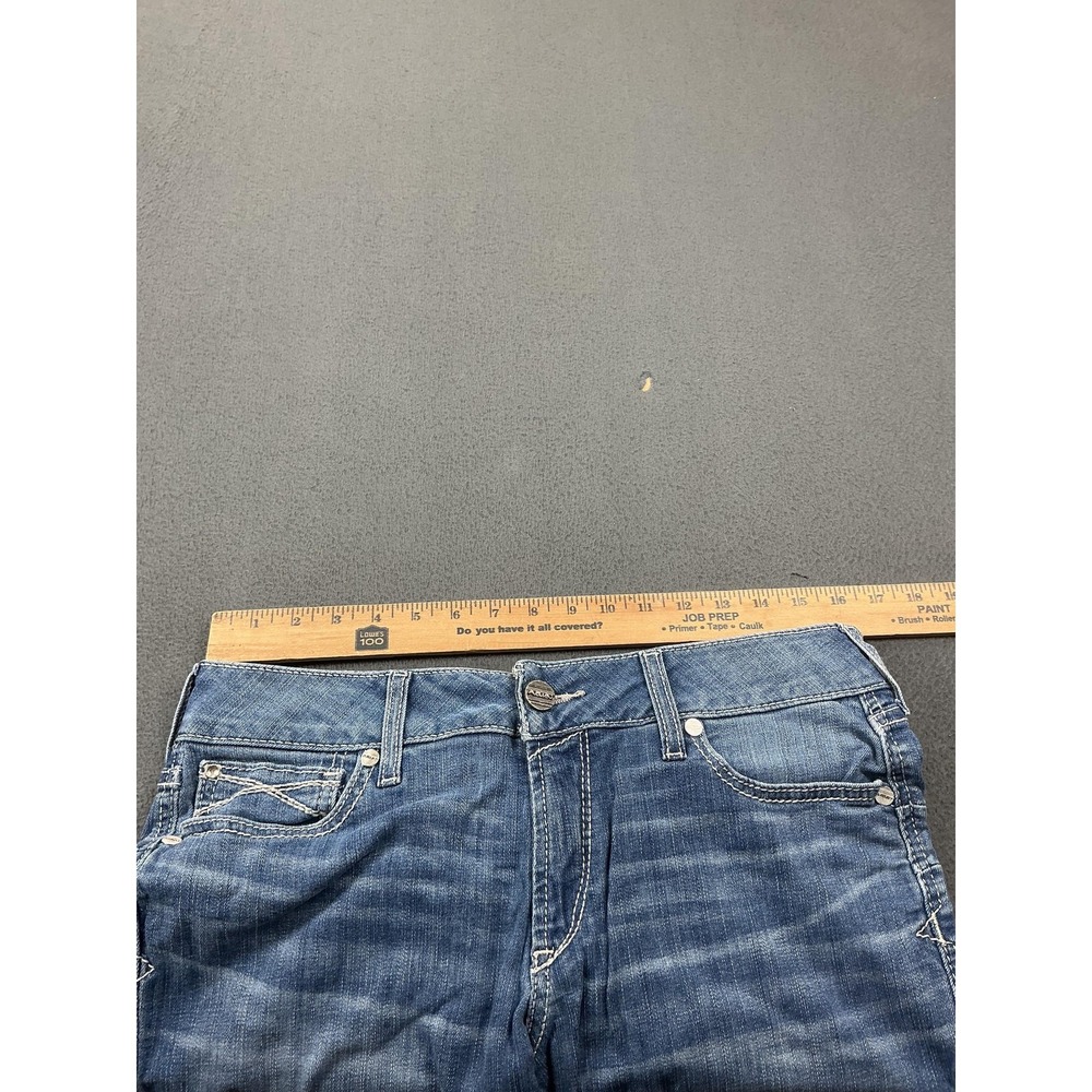 Ariat Jeans Womens 31R Blue Medium Wash Bootcut Relaxed Real Denim Paisley Waist - Picture 6 of 12